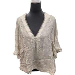 Free people Angelic boho deep v neck top Size small petite new without tags